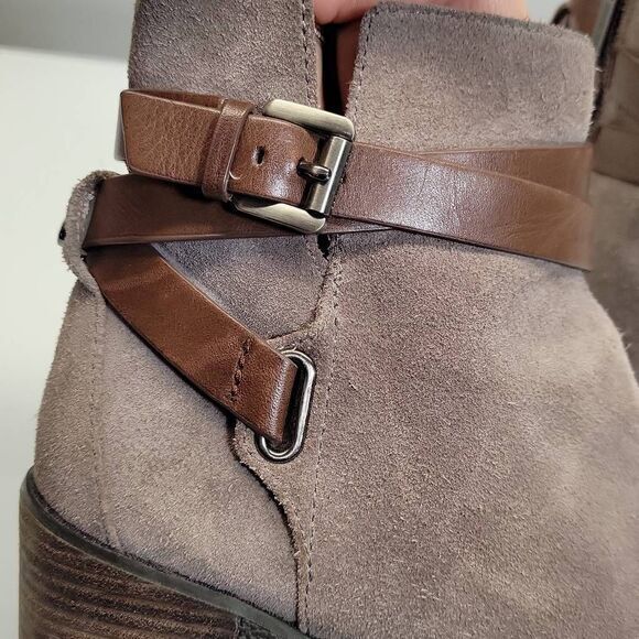 Michael Michael Kors Boots Size 6.5 Grey Brown Suede Leather Boho Artsy Hippie - Picture 5 of 11